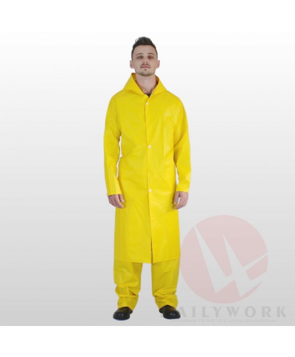 Capa de chuva amarela em PVC forrado 0,30 ( pacote com 12 unidades) 