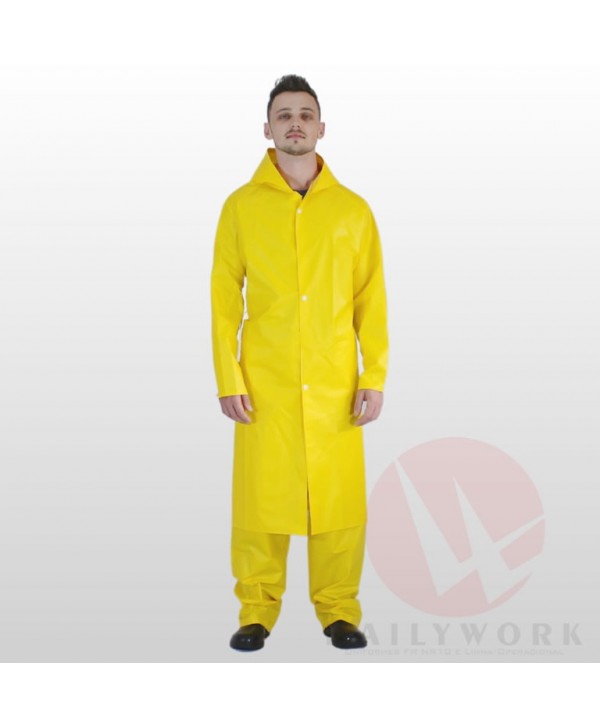 Capa de chuva amarela em PVC forrado 0,30 ( pacote com 12 unidades) 